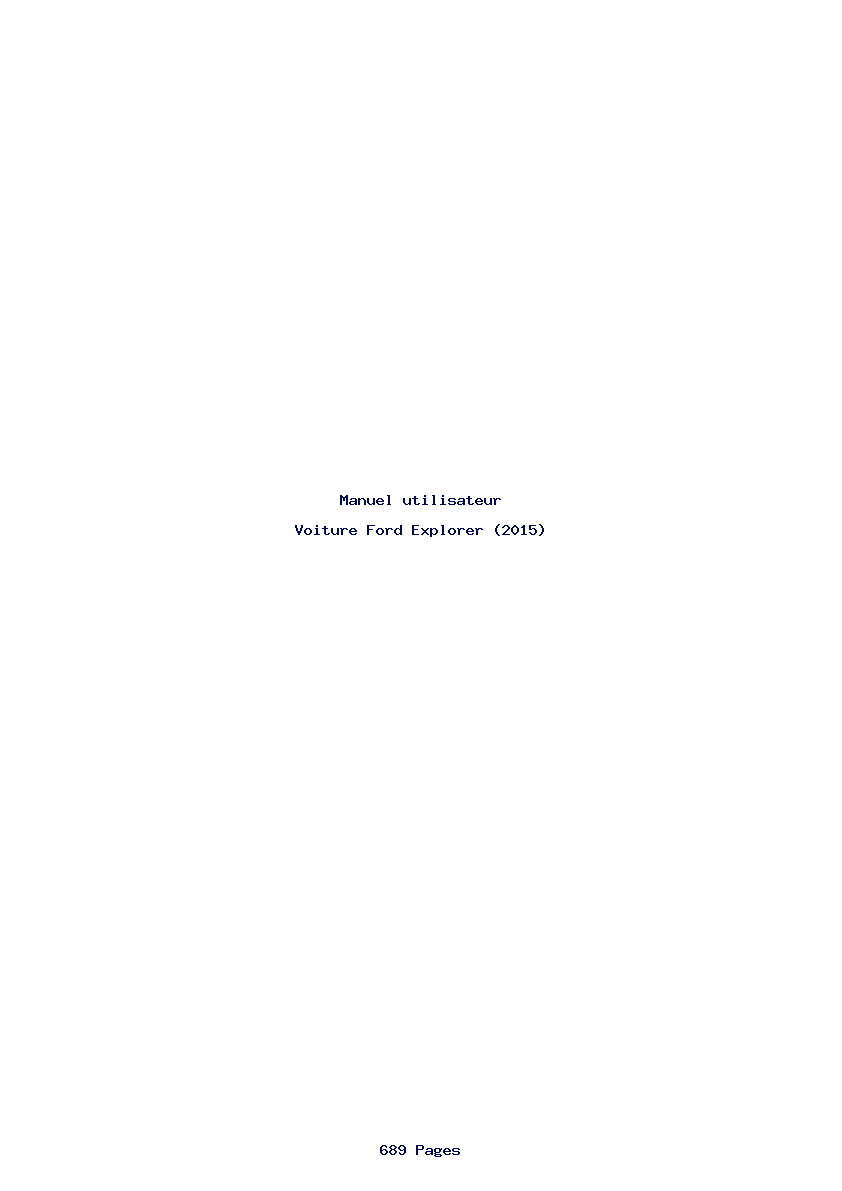 Page 1 de la notice Manuel utilisateur Ford Explorer (2015)