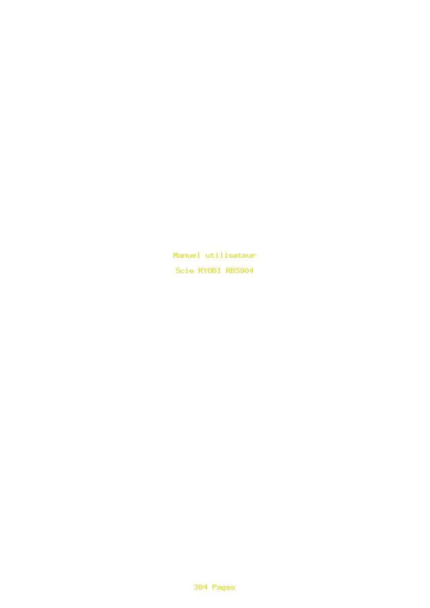 Page 1 de la notice Manuel utilisateur RYOBI RBS904