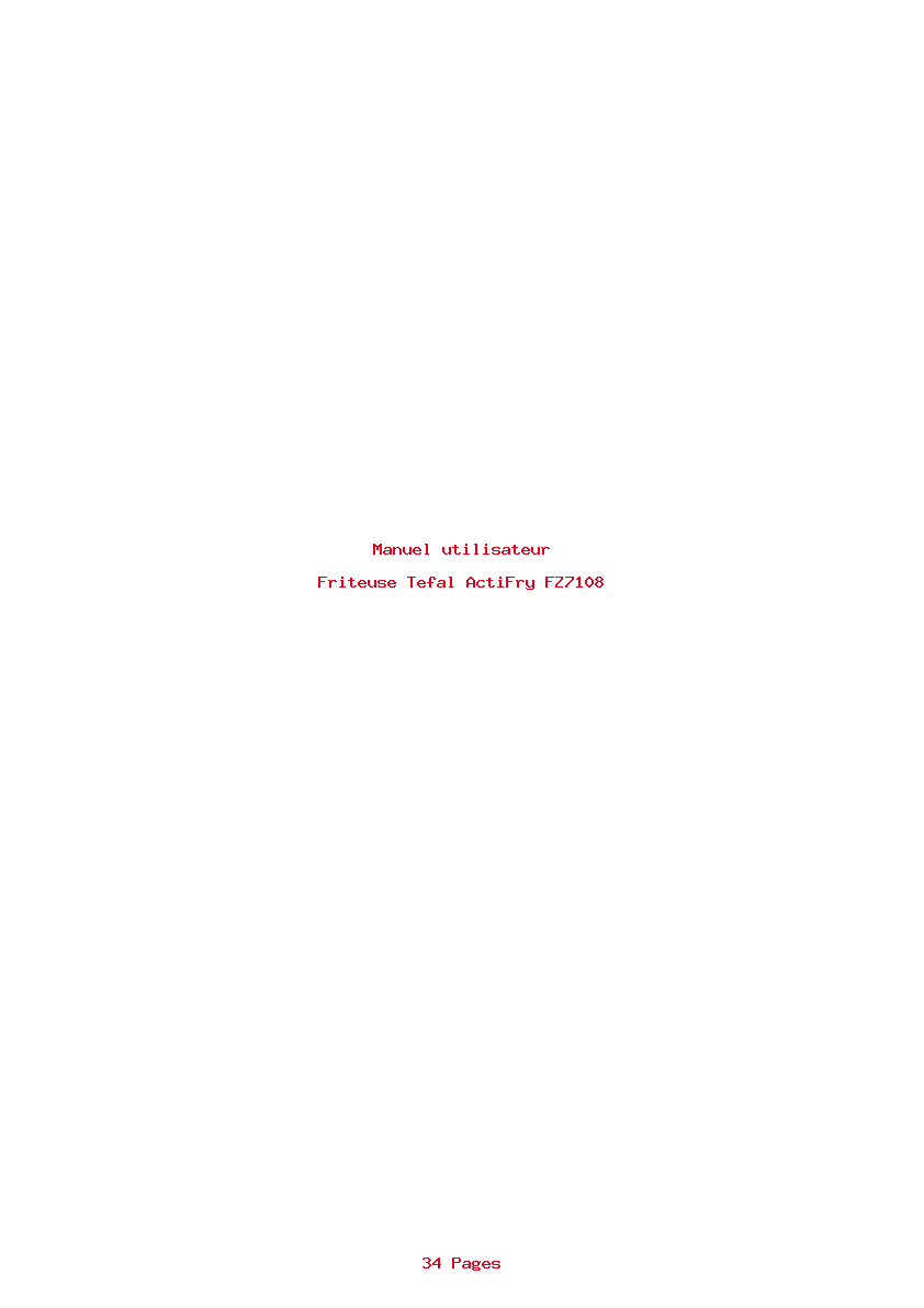 Page 1 de la notice Manuel utilisateur Tefal ActiFry FZ7108