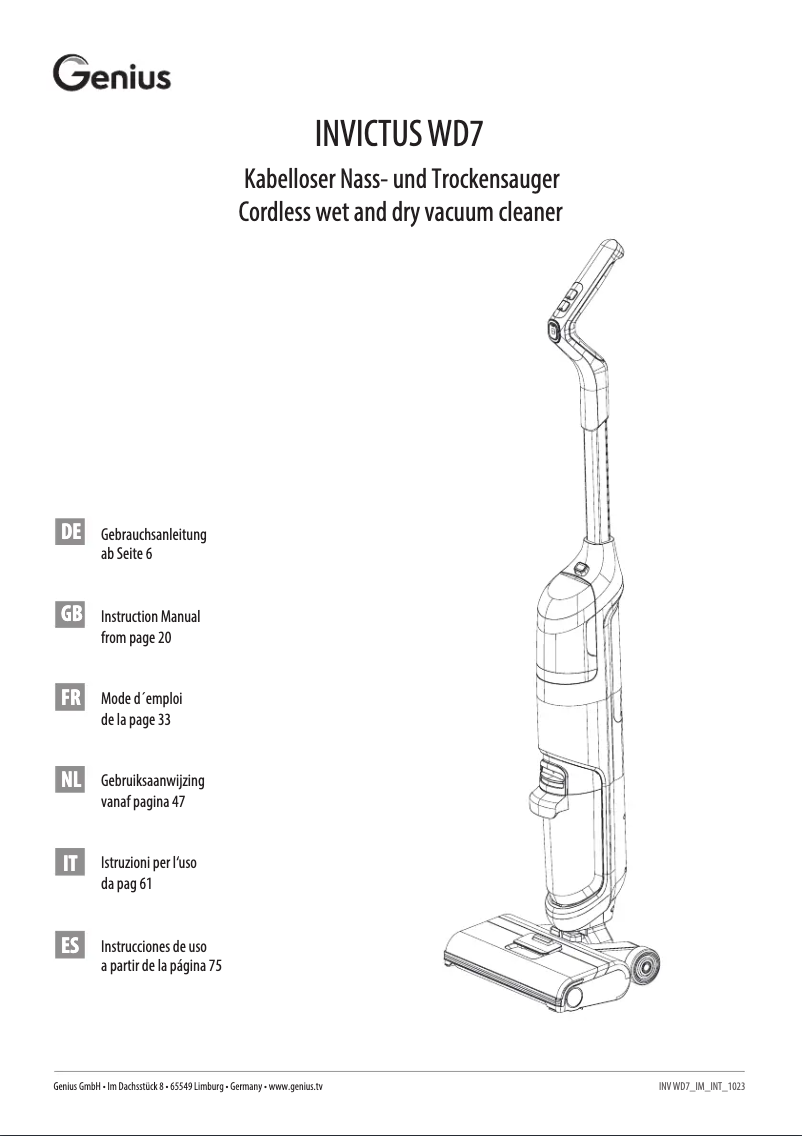 Page 1 de la notice Manuel utilisateur Genius INVICTUS WD7