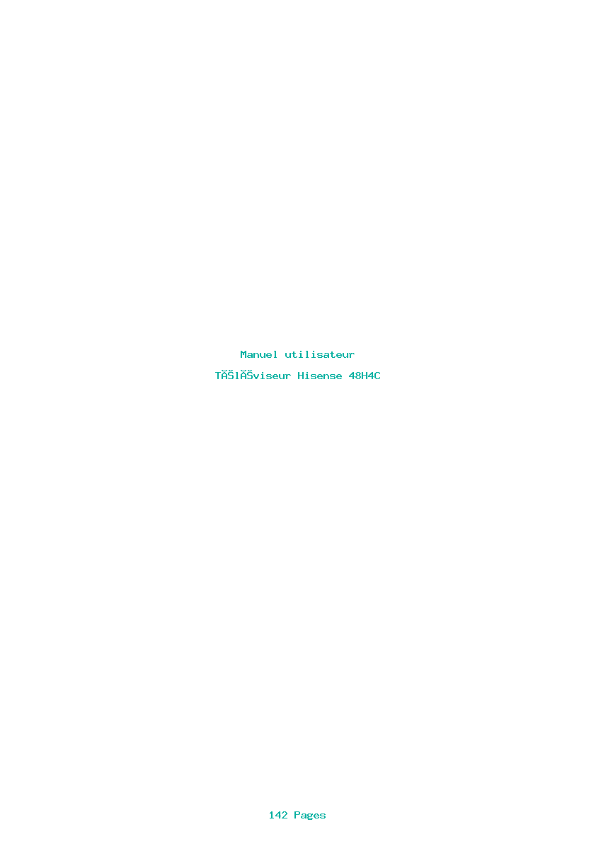 Page 1 de la notice Manuel utilisateur Hisense 48H4C