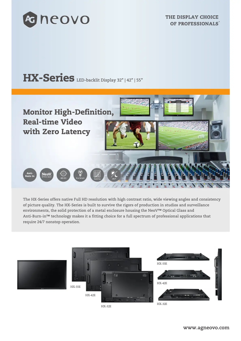 Page 1 de la notice Fiche technique AG Neovo HX-42E
