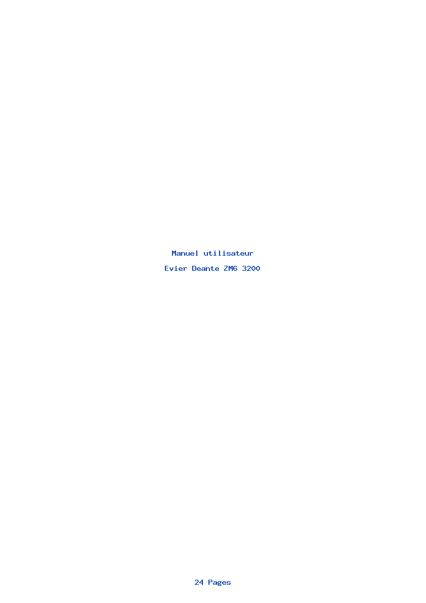 Page 1 de la notice Manuel utilisateur Deante ZM6 3200