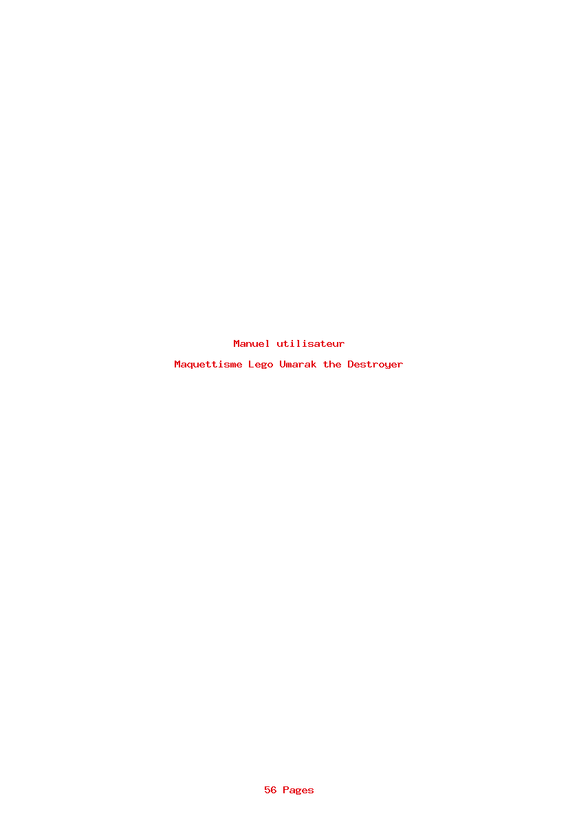 Page 1 de la notice Manuel utilisateur Lego Umarak the Destroyer