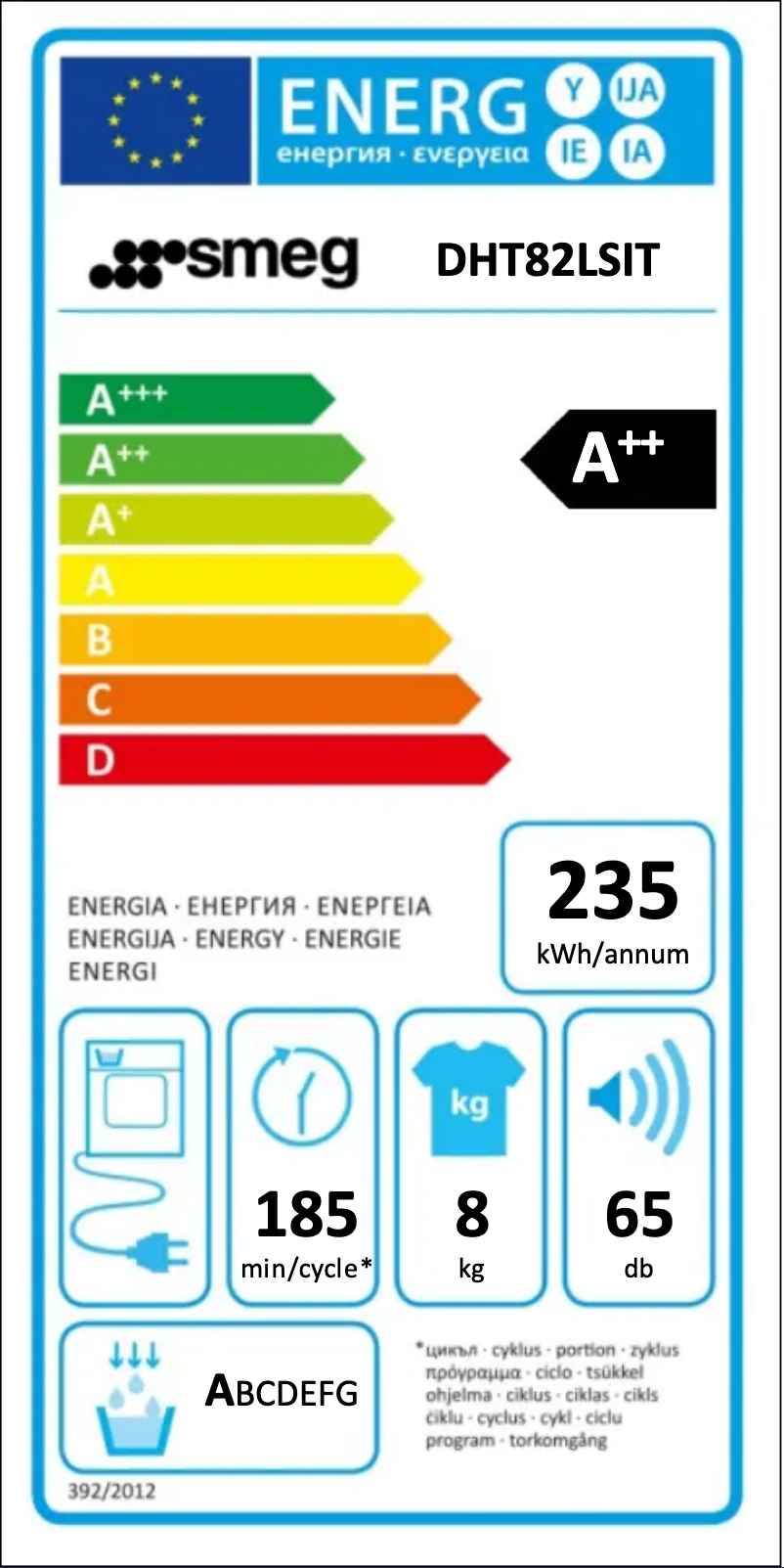 Page 1 de la notice Manuel utilisateur Smeg DHT82LSIT