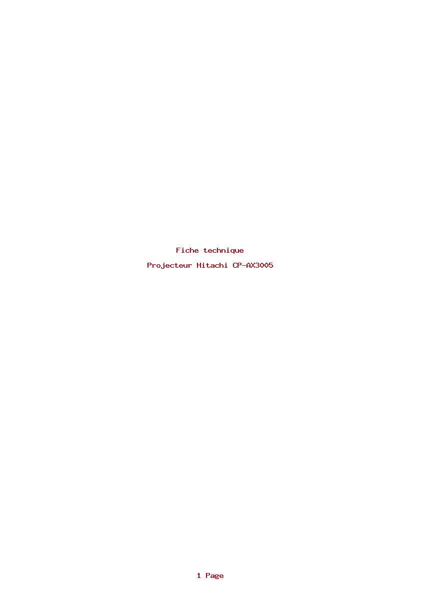 Image de la première page du manuel de l'appareil CP-AX3005