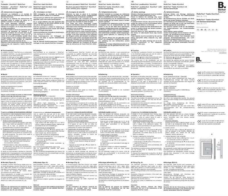 Page 1 de la notice Manuel utilisateur Berker 177112
