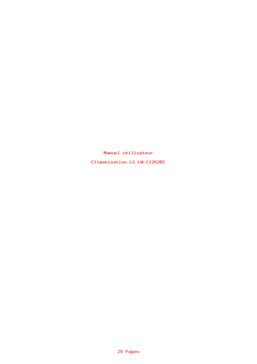 Page 1 de la notice Manuel utilisateur LG LW-C1262BC