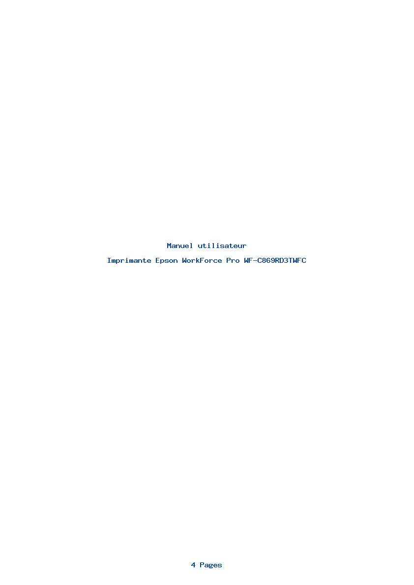 Page 1 de la notice Manuel utilisateur Epson WorkForce Pro WF-C869RD3TWFC