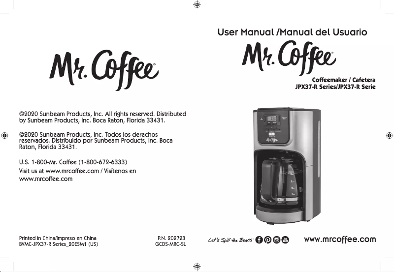 Page 1 de la notice Manuel utilisateur Mr. Coffee 12-Cup