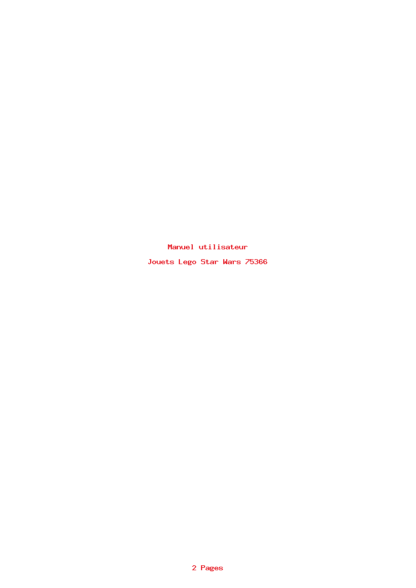 Page 1 de la notice Manuel utilisateur Lego Star Wars 75366