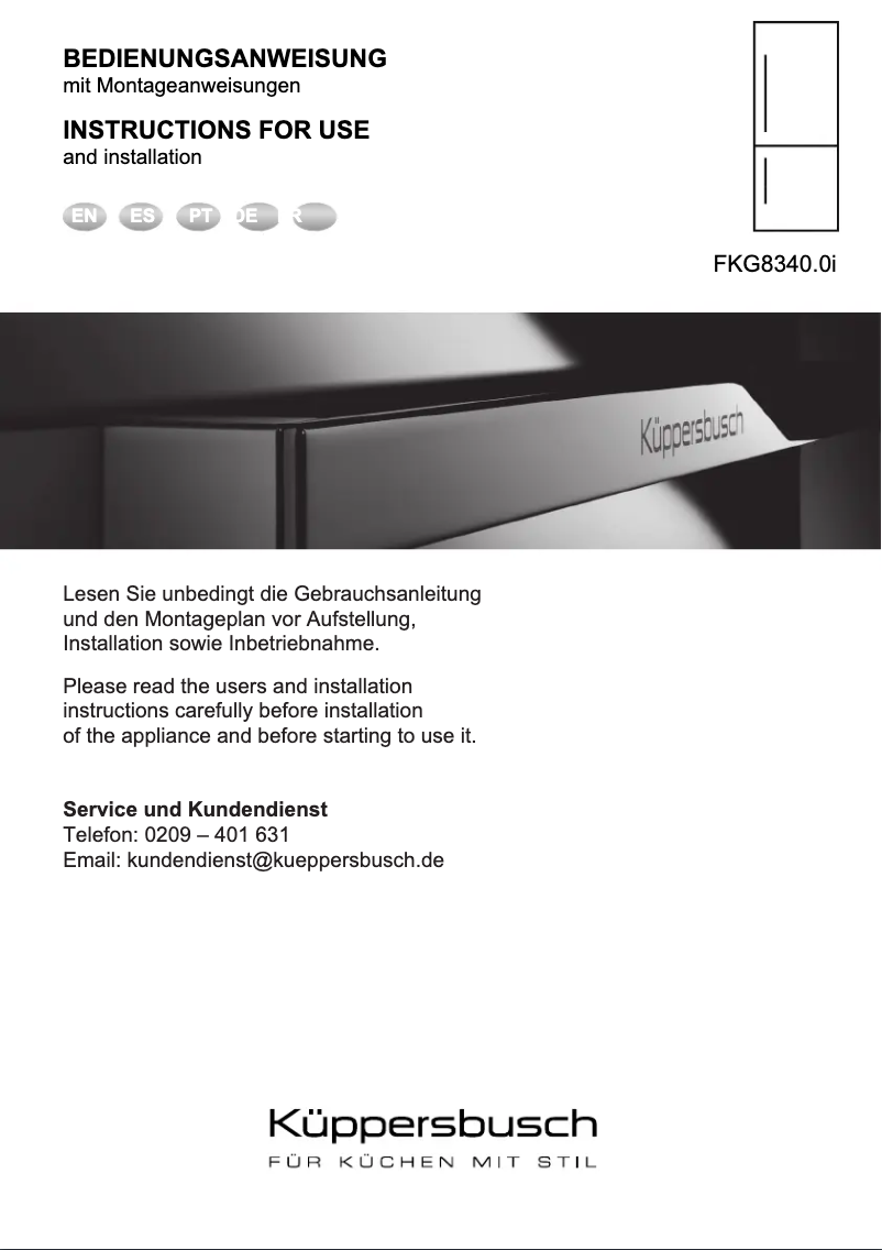 Page 1 de la notice Manuel utilisateur Küppersbusch FKG8340.0i