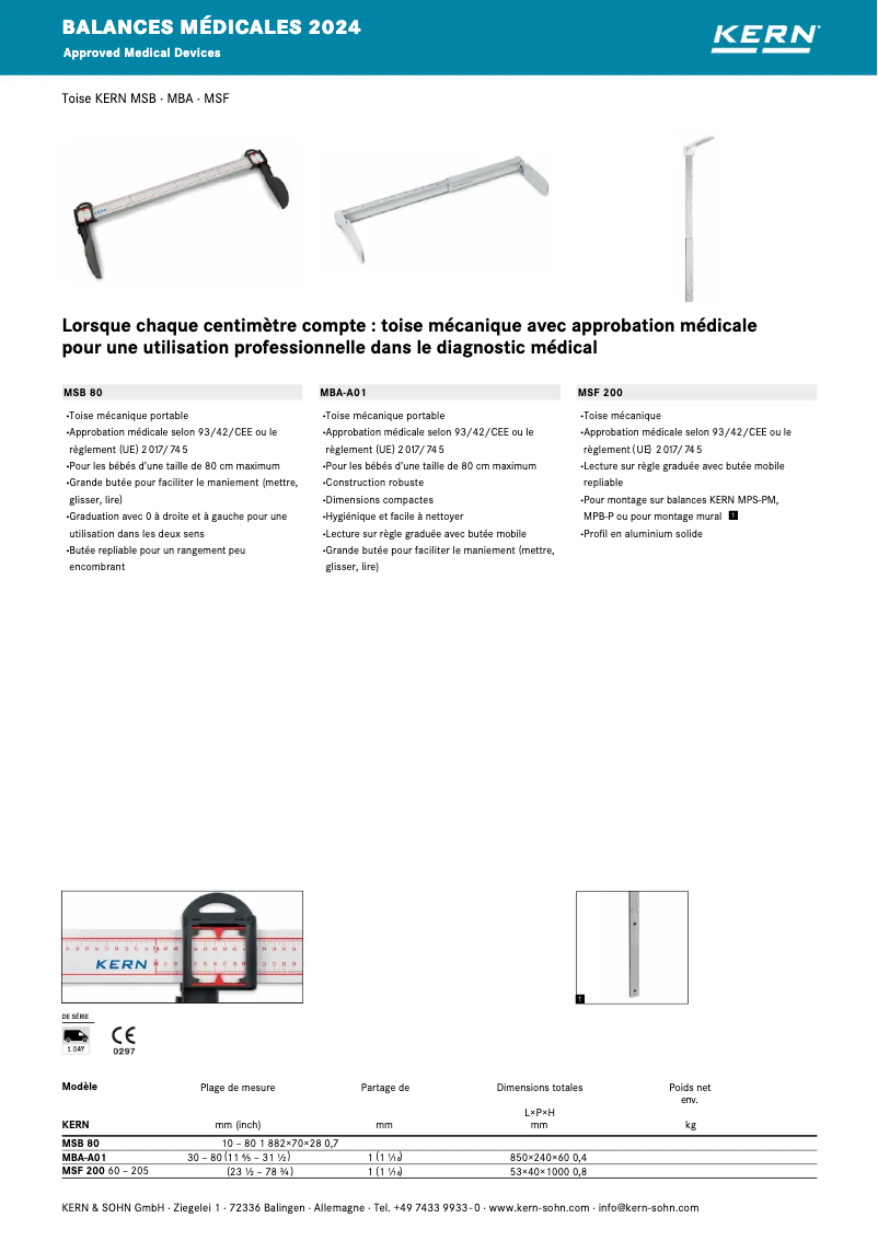 Page 1 de la notice Brochure Kern MSB 80
