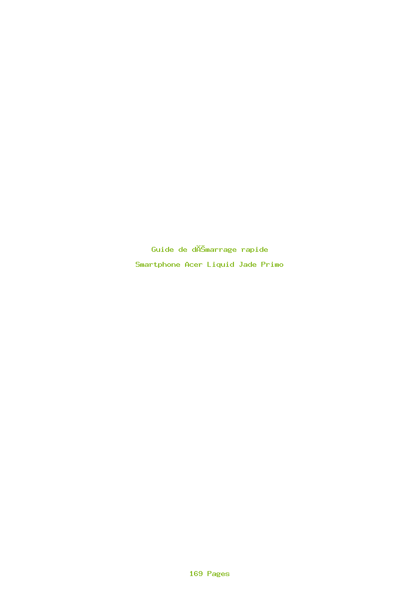 Page 1 de la notice Guide de démarrage rapide Acer Liquid Jade Primo