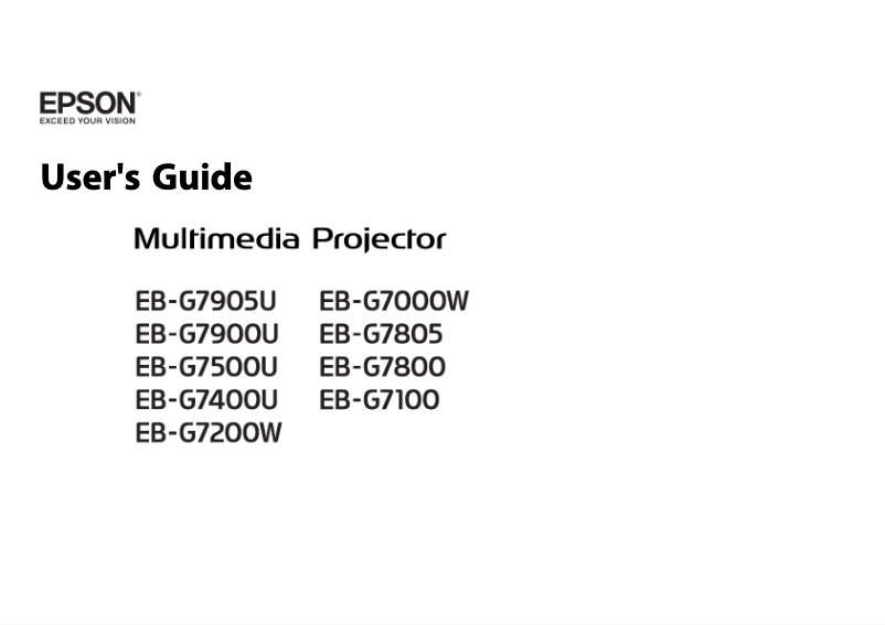 Página 1 del manual Manual de usuario Epson EB-G7200W