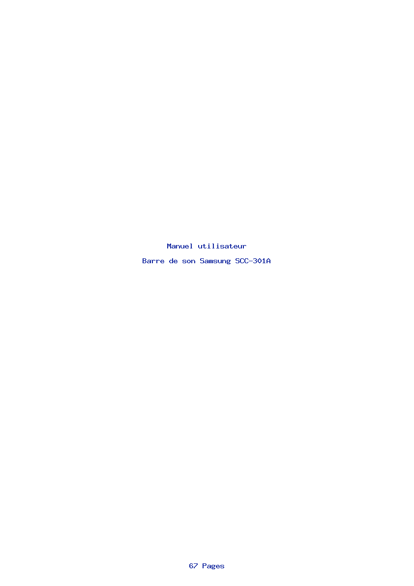 Page 1 de la notice Manuel utilisateur Samsung SCC-301A