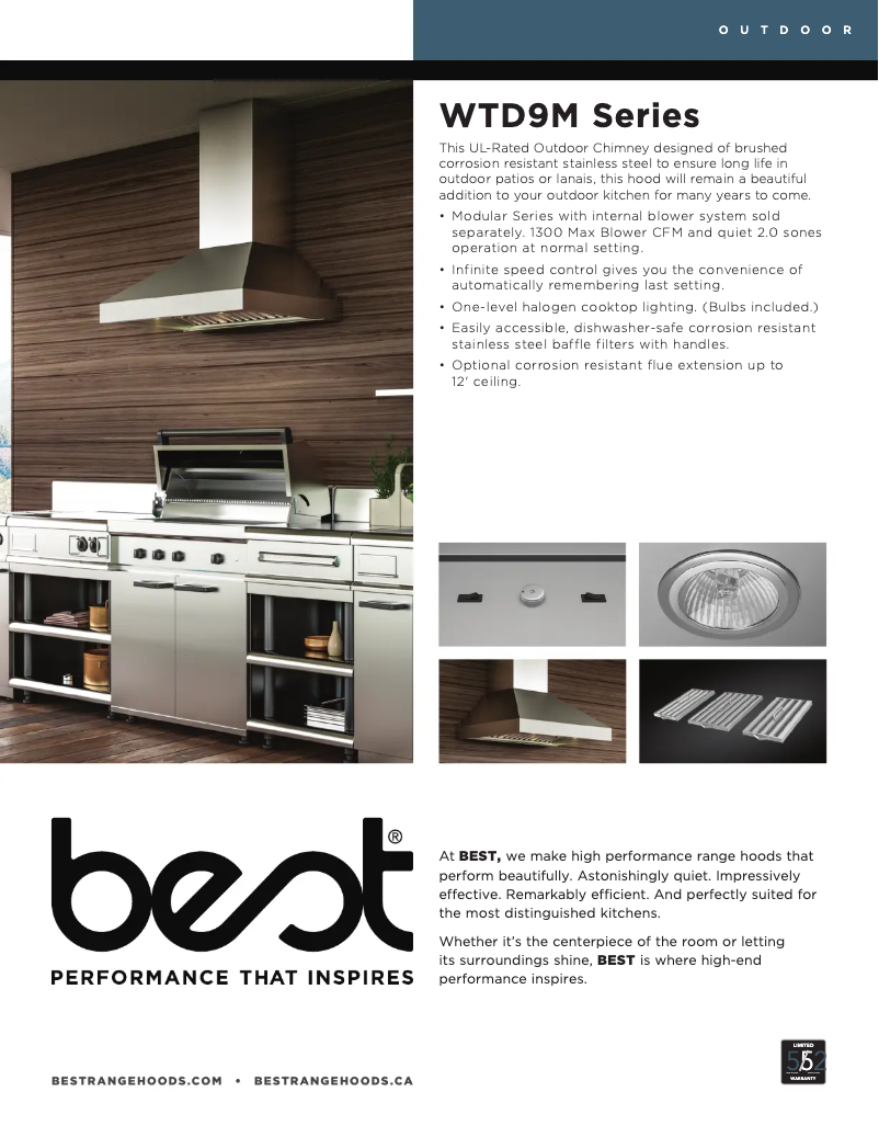 Page 1 de la notice Fiche technique Best Fuori-Periphery WTD9M48SB