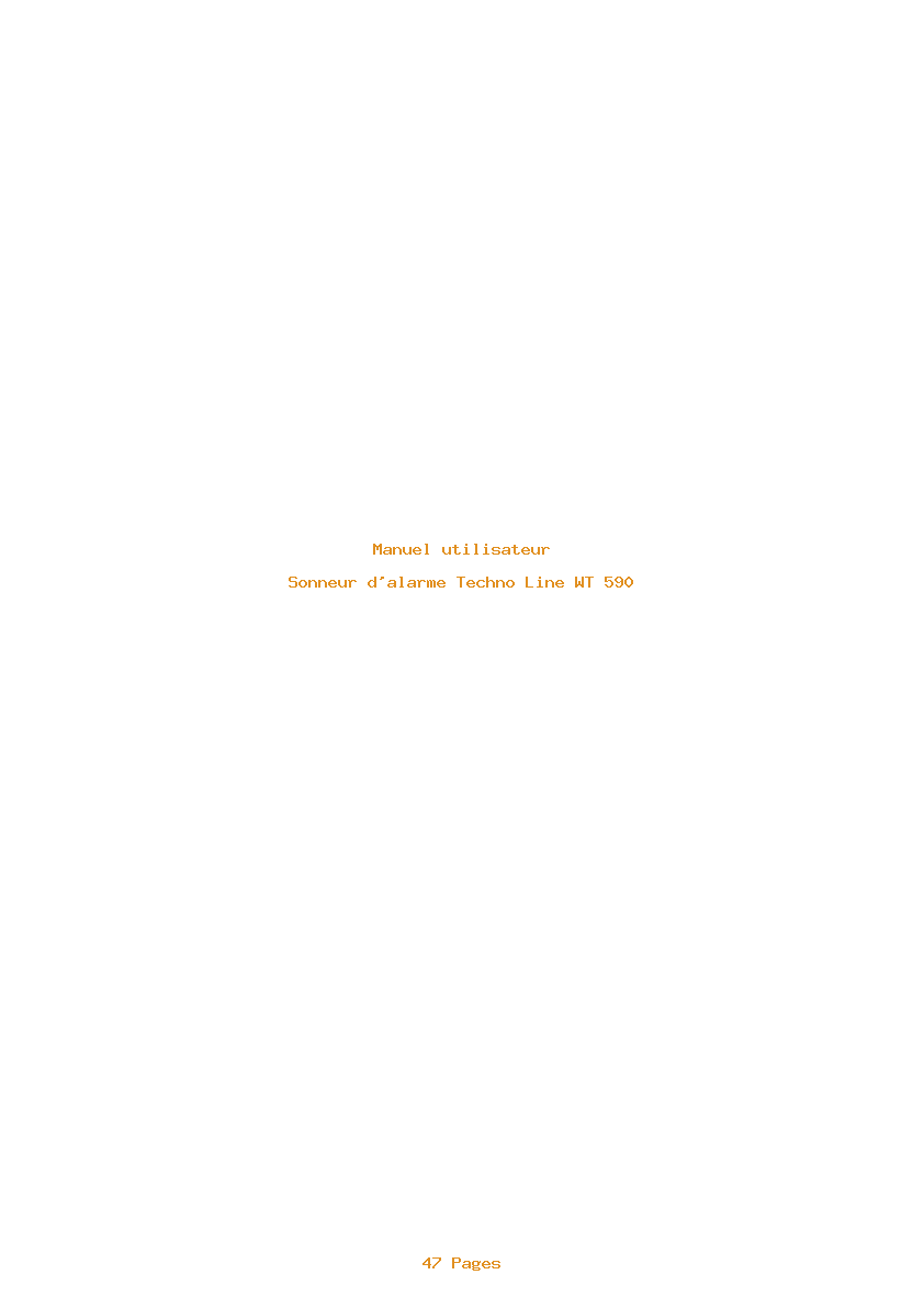 Page 1 de la notice Manuel utilisateur Techno Line WT 590