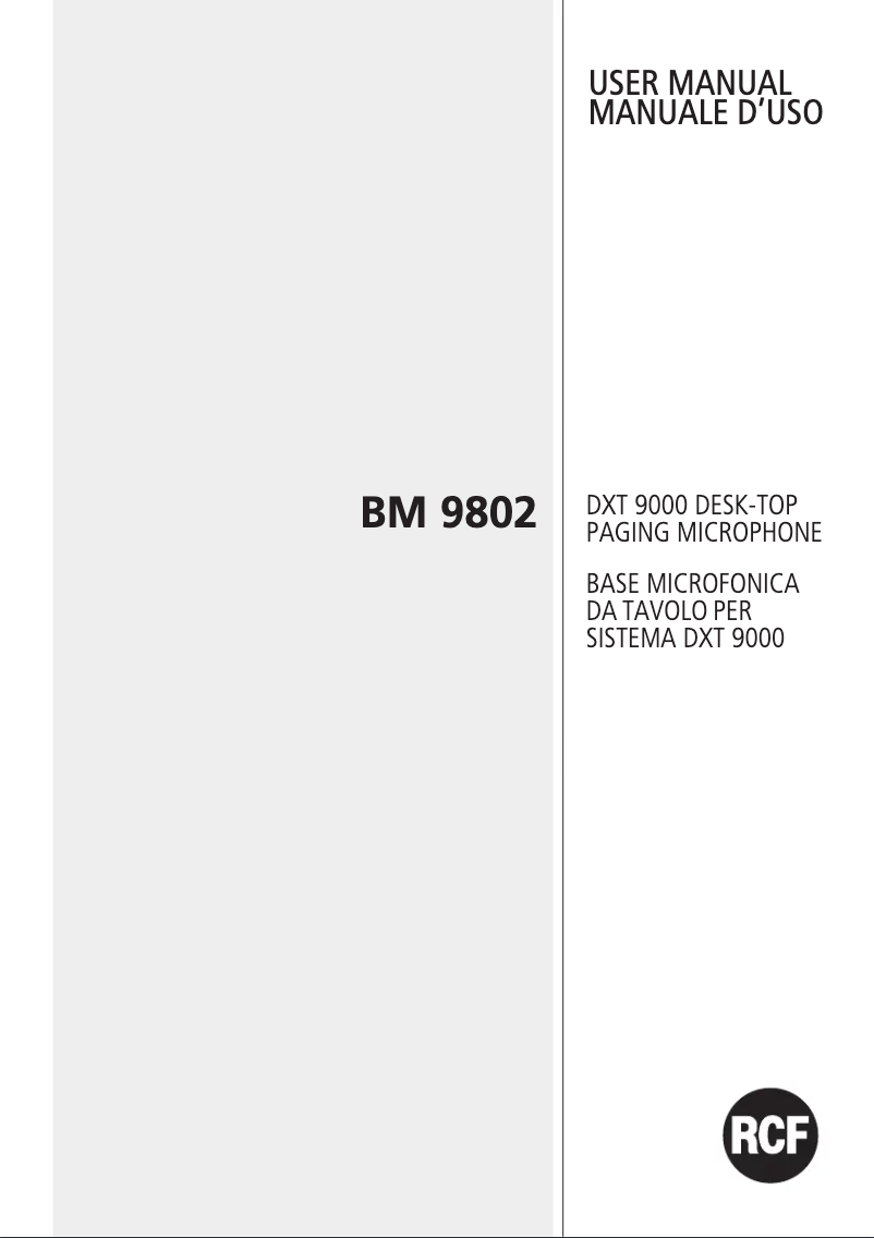 Imagen de la primera página del manual del dispositivo BM 9802