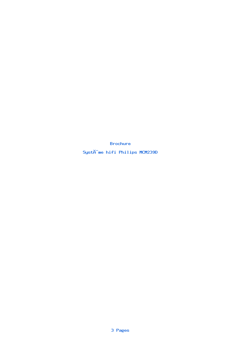 Page 1 de la notice Brochure Philips MCM239D