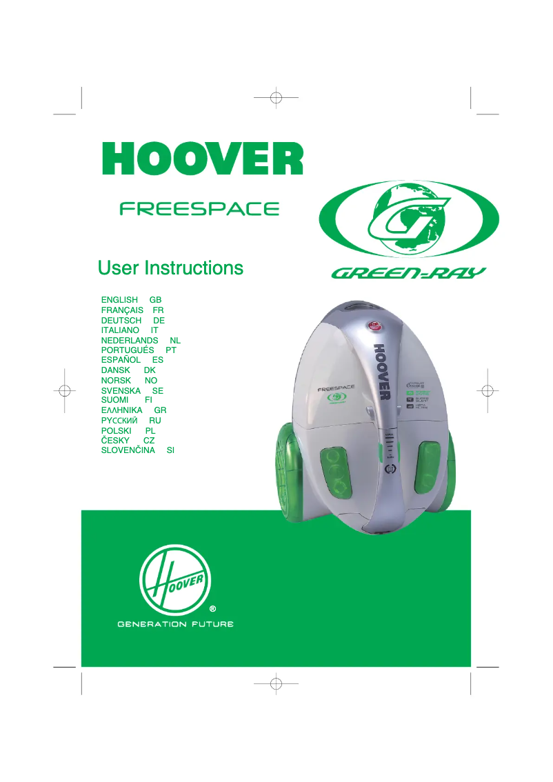 Page 1 de la notice Manuel utilisateur Hoover Freespace TFG 5123 011