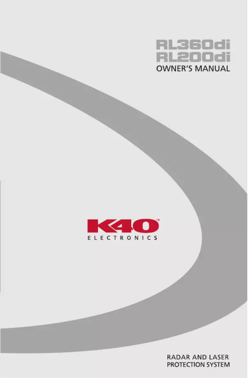 Page 1 of the manual User Manual K40 RL360di