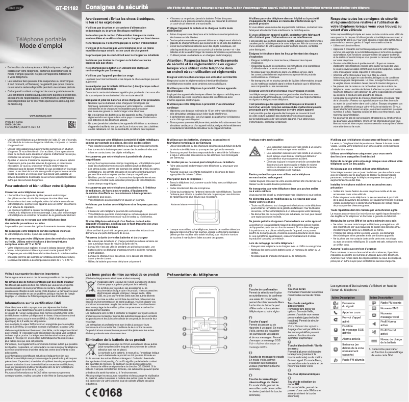 Página 1 del manual Manual de usuario Samsung GT-E1182