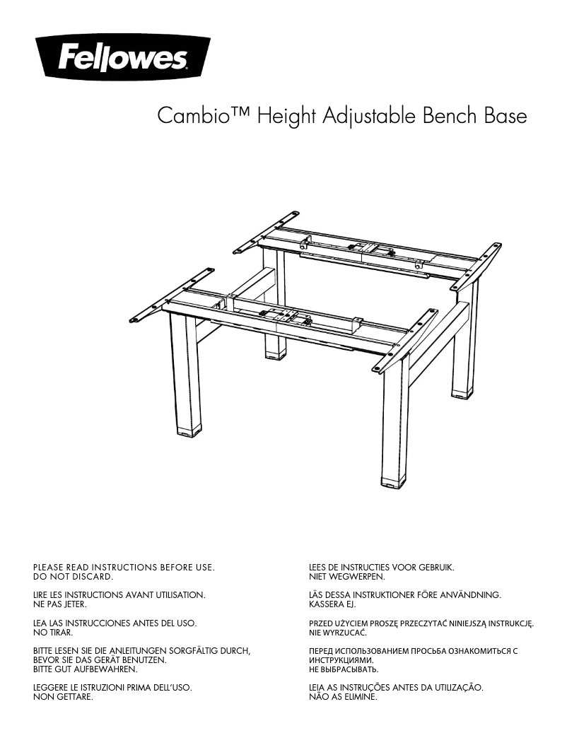 Page 1 de la notice Manuel utilisateur Fellowes Cambio
