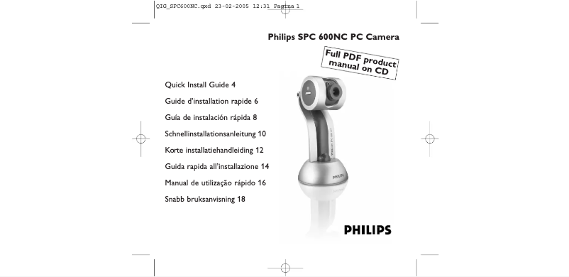 Página 1 del manual Guía de inicio rápido Philips SPC 600NC