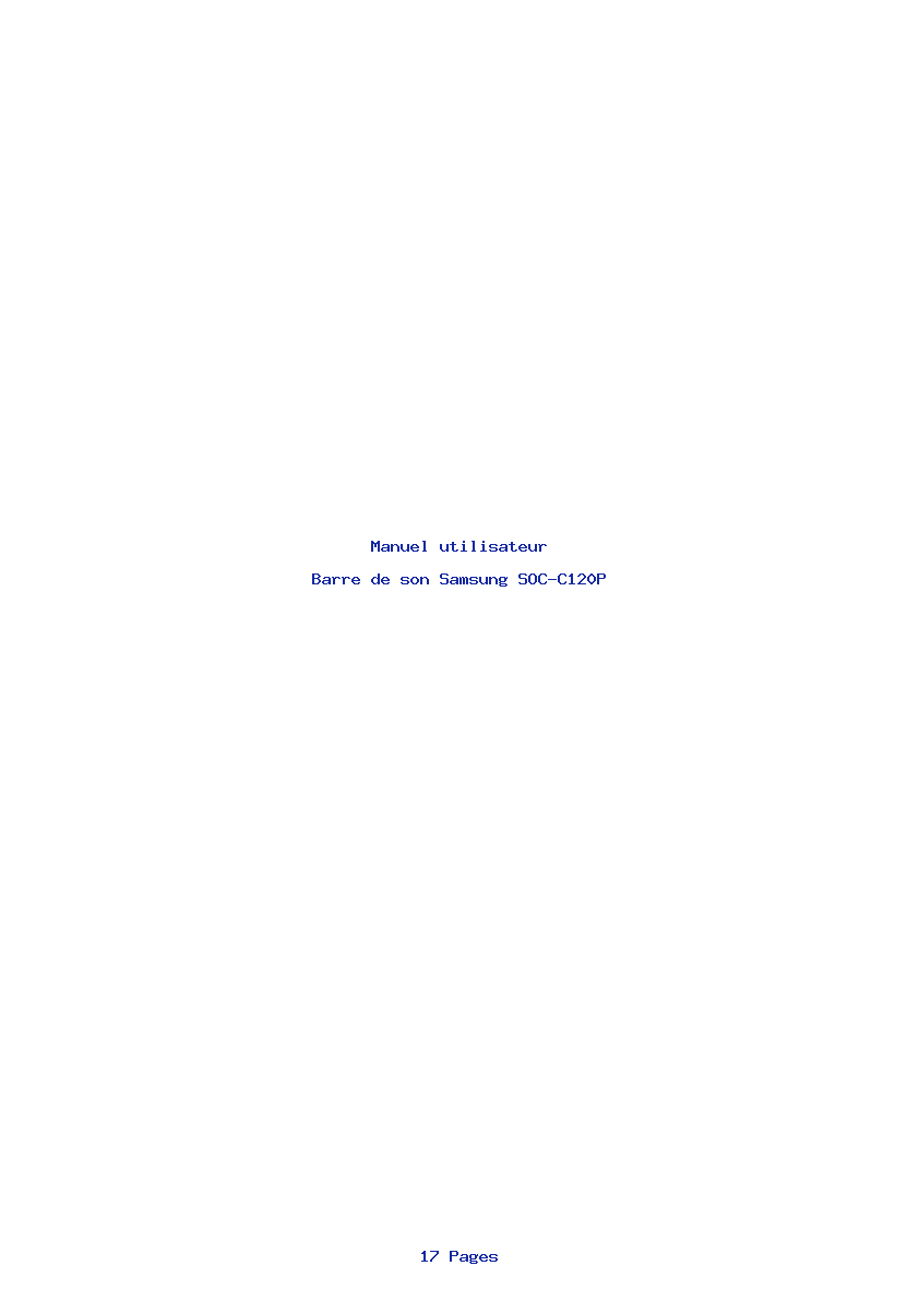 Page 1 de la notice Manuel utilisateur Samsung SOC-C120P