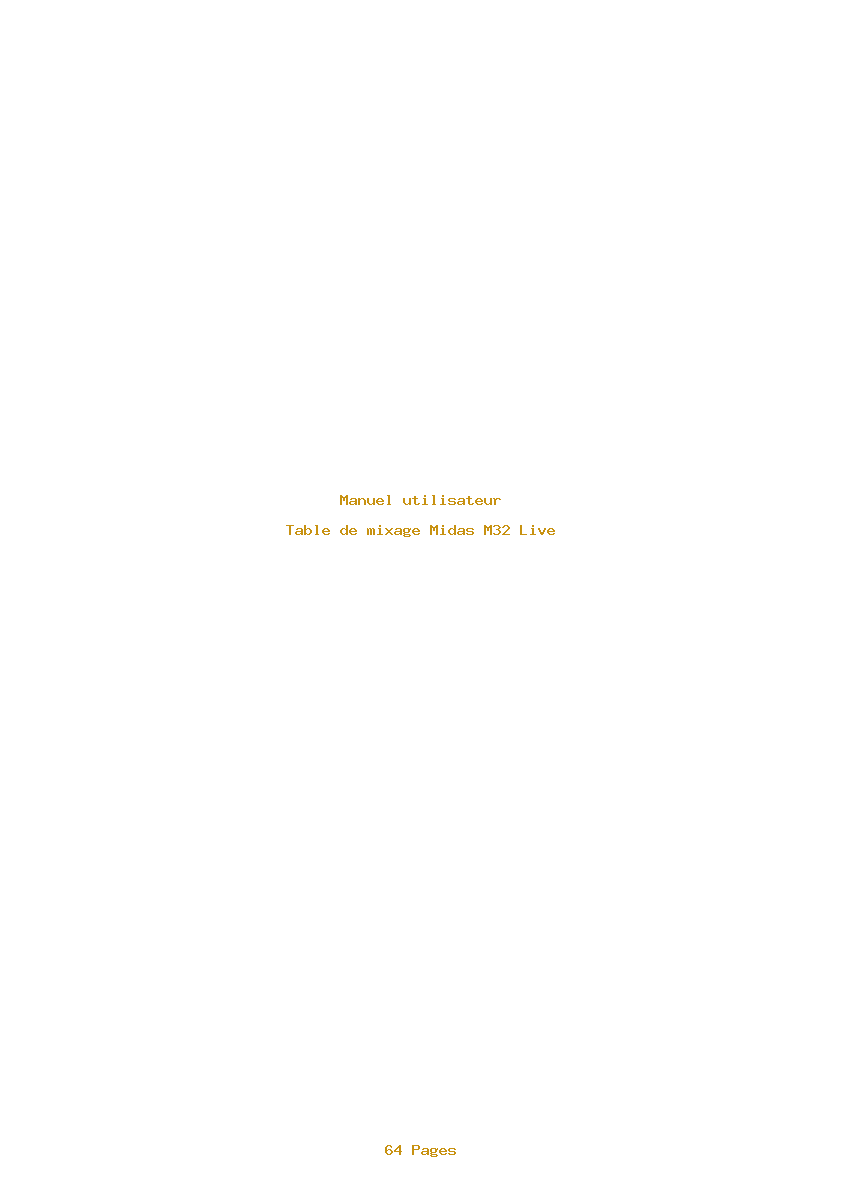 Page 1 de la notice Manuel utilisateur Midas M32 Live