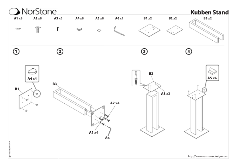 Page 1 de la notice Manuel utilisateur Norstone Kubben Stand