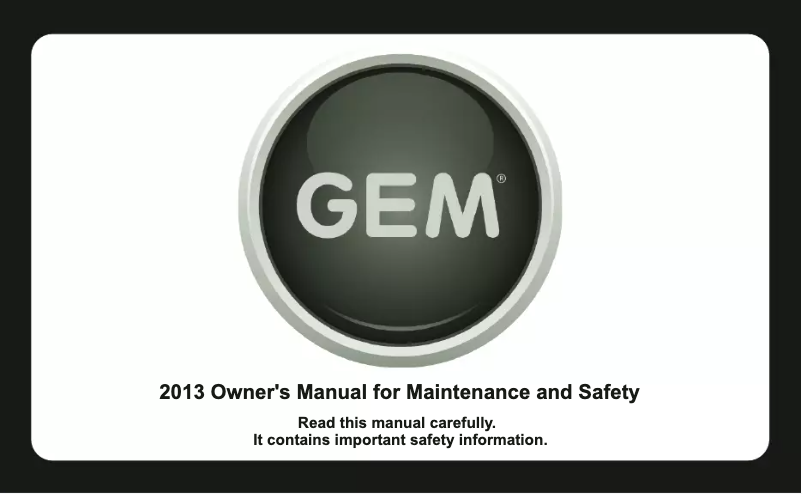 Page 1 de la notice Manuel utilisateur GEM e6 (2013)