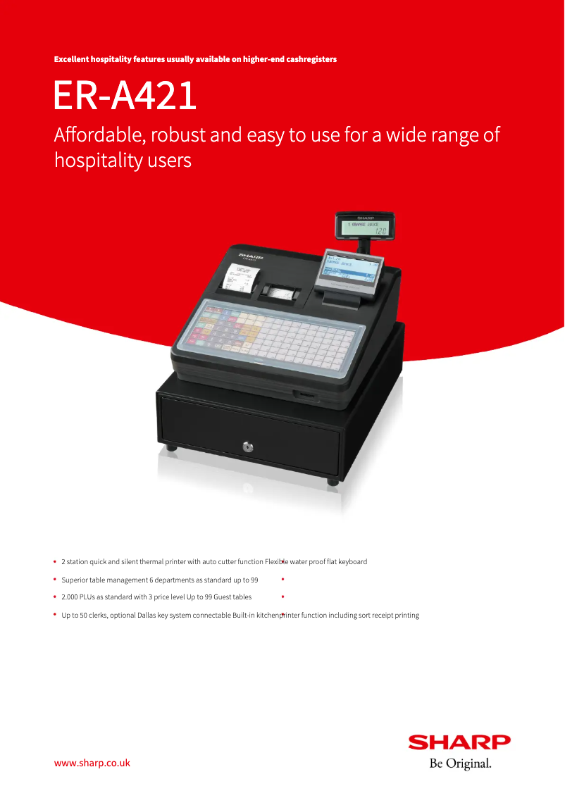 Page 1 de la notice Fiche technique Sharp ER-A421