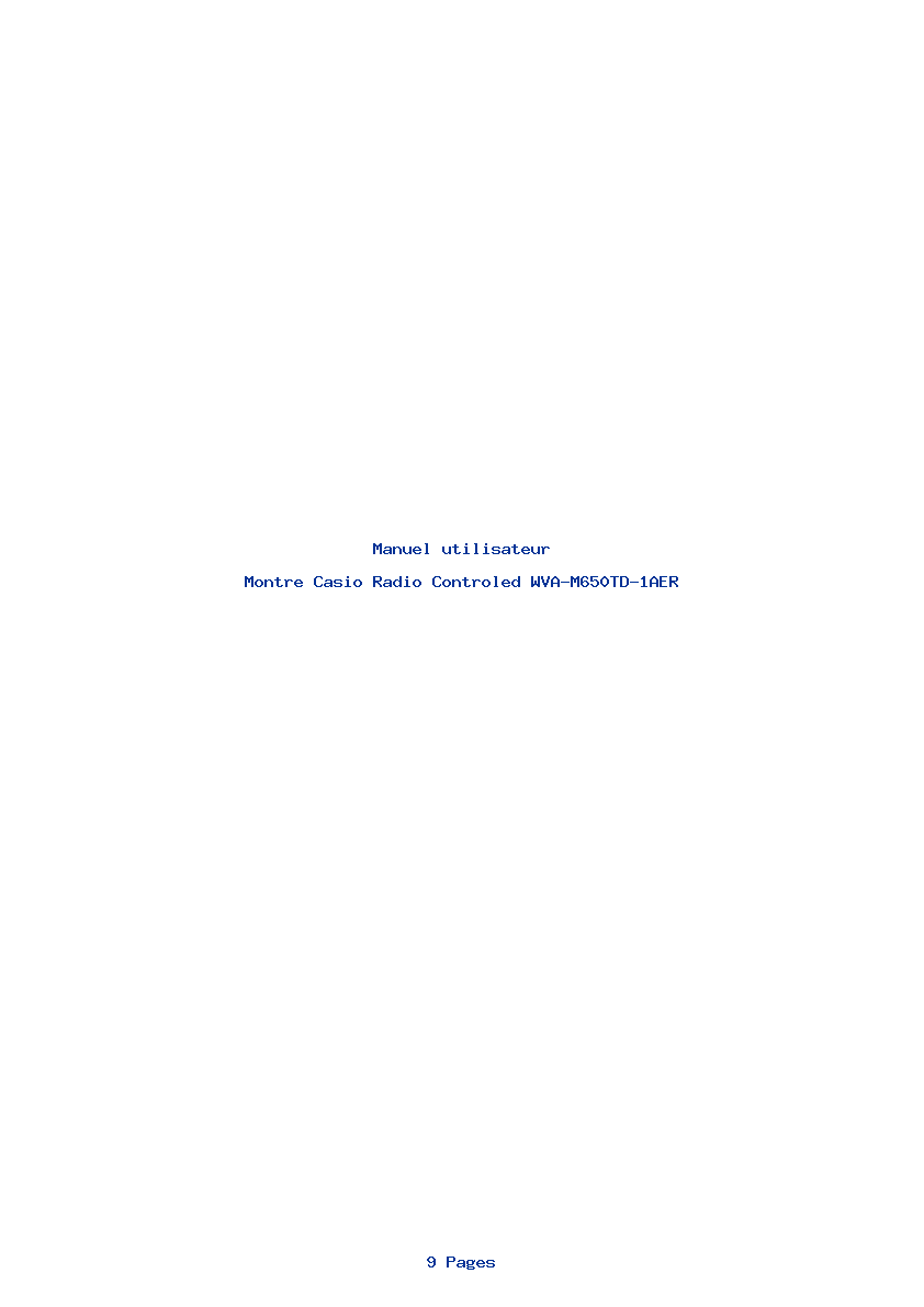 Page 1 de la notice Manuel utilisateur Casio Radio Controled WVA-M650TD-1AER