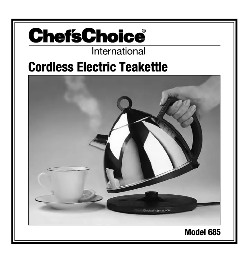 Page 1 of the manual User Manual Chef's Choice International 685