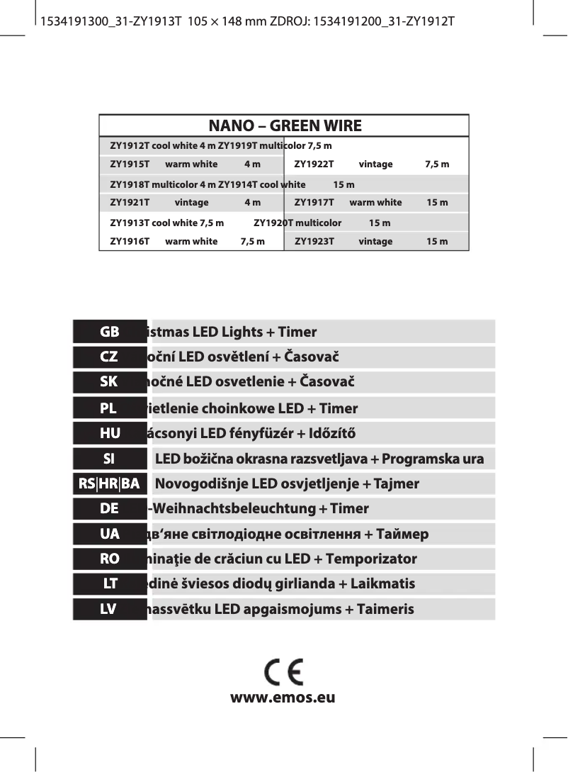 Page 1 de la notice Manuel utilisateur Emos ZY1913T