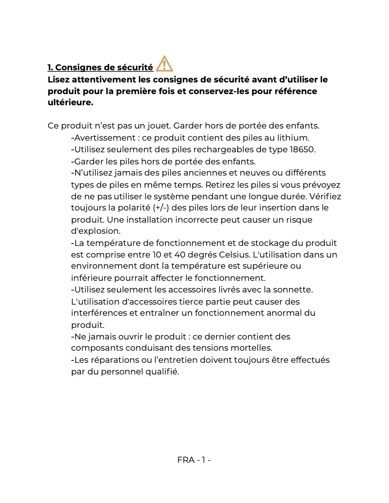 Page 1 de la notice Manuel utilisateur Denver VDB-216