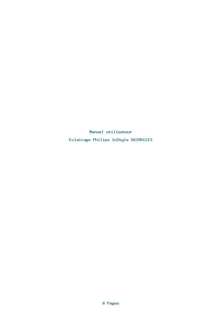 Page 1 de la notice Manuel utilisateur Philips InStyle 563951213