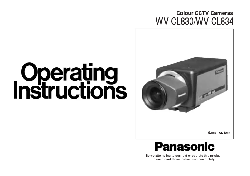 Page 1 de la notice Manuel utilisateur Panasonic WV-CL830