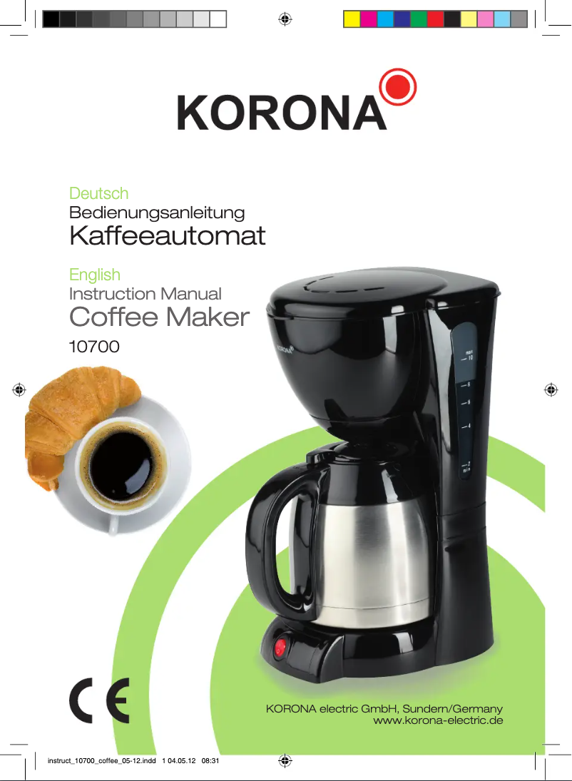 Page 1 de la notice Manuel utilisateur Korona 10700