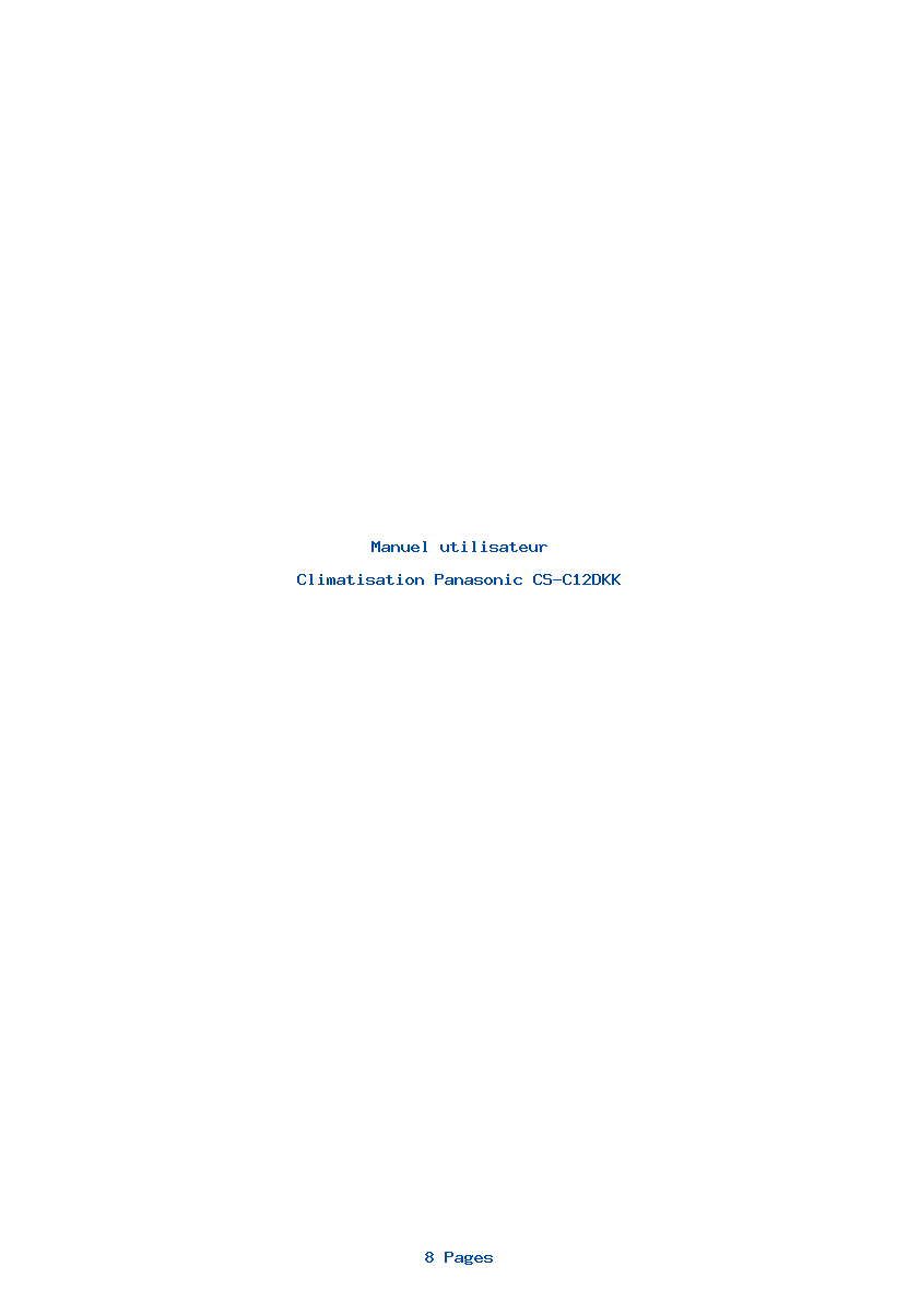 Image de la première page du manuel de l'appareil CS-C12DKK