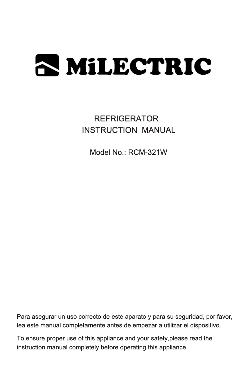 Página 1 del manual Manual de usuario Milectric RCM-321W