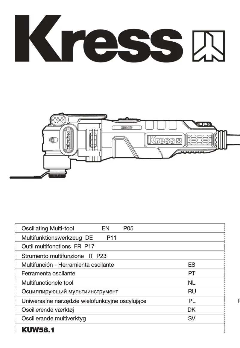 Page 1 de la notice Manuel utilisateur Kress KUW58