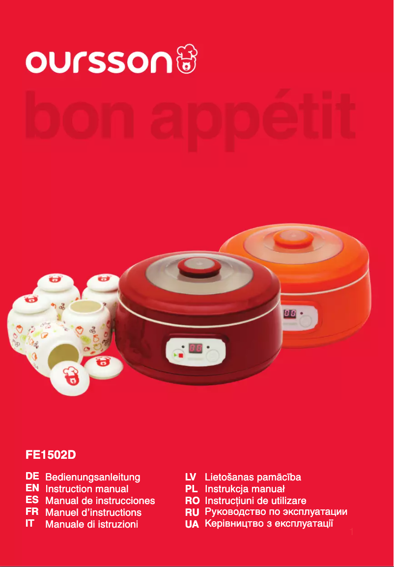 Page 1 de la notice Manuel utilisateur Oursson FE1502D