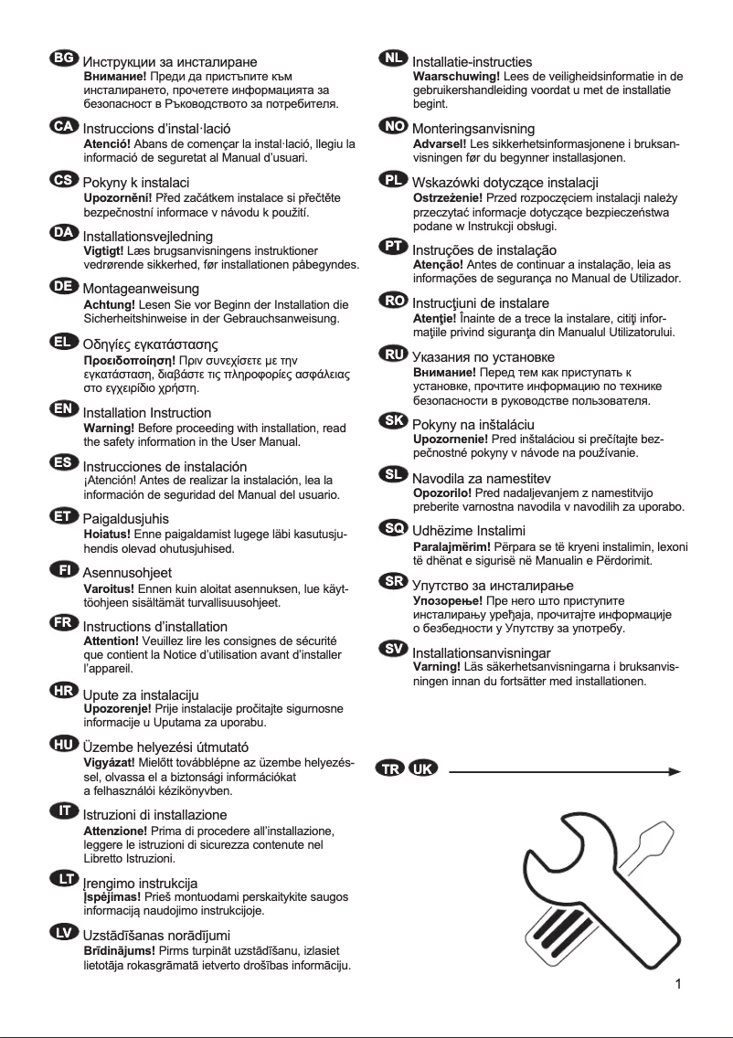 Página 1 del manual Guía de instalación Electrolux ERD6DE18S