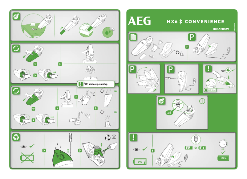 Page 1 de la notice Manuel utilisateur AEG HX6-13DB-W