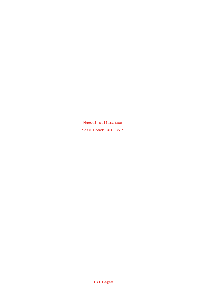 Page 1 de la notice Manuel utilisateur Bosch AKE 35 S
