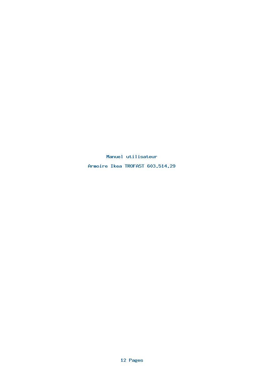 Page 1 de la notice Manuel utilisateur Ikea TROFAST 603.514.29