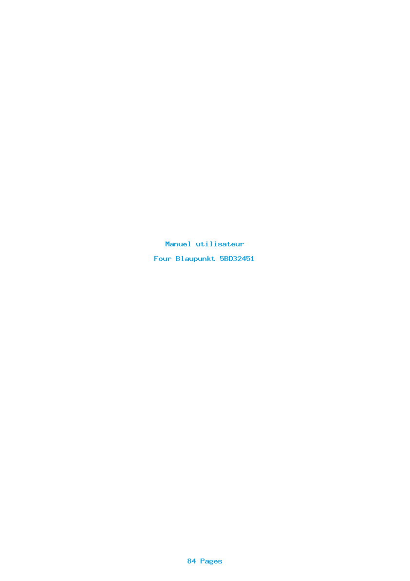 Page 1 de la notice Manuel utilisateur Blaupunkt 5BD32451